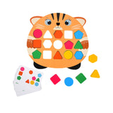 Maxbell Wooden Shape Matching Game Kids Valentines Day Gifts for 4 5 6 Year Old Kids Orange