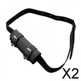 Maxbell 2xBelt Sword Holder PU Leather Tool Sheath Sword Holder for Men Pirate Cosplay Black