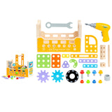 Maxbell Wooden Kids Tool Set Portable Pretend Play for Boys Girls Preschool Children