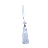 Maxbell Car Rearview Mirror Charm Pendant with Safety Buckle Lotus Car Hanging Decor silver gray