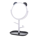 Maxbell Makeup Mirror Rotatable Detachable Decorative for Bedroom Bathroom Dresser Bear Ear White