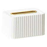 Maxbell Tissue Box Rounded Edge Tissue Dispenser for Dormitory Bathroom Organizer white gold