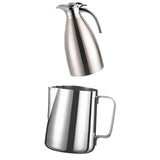 Maxbell 2L Insulation Thermal Coffee Carafe Water Pot + Milk Frothing Pitcher Jug 1L - Aladdin Shoppers