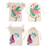 Maxbell 20pcs Set Flamingo Unicorn Thank you Cotton Jewelry Pouch Drawstring Bag