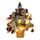 Mini Christmas Tree with Lights and Hanging Ornaments for Office Indoor Gift 45cm