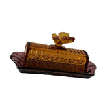 Maxbell Glass Butter Dish Multifunctional Butter Keeper for Household Restaurant Bar yellow cover