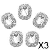 Maxbell 3xPhenovo Crystal Oval Button Decoration DIY 30x25mm 5pcs Clear