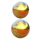 2Pcs 304 Stainless Hollow Ball Seamless Mirror Ball Garden Decor 90mm+138mm