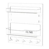 Maxbell Key Holder Wall Mount Shelf Multipurpose Key Hook for Office Entryway Garage Clear