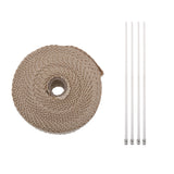 Maxbell Motorcycle Cafe Racer Seat Brown +2" 32Ft Fiberglass Exhaust Heat Wrap Beige