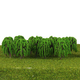 Maxbell 2x25 Pcs Scenery Landscape Train Model Willow Trees Scale 1/150 Light Green