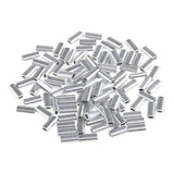 Maxbell 200Pcs Single Aluminum Fishing Crimp Sleeves Tube Fishing Tackle Sleeves