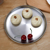 4Pcs stainless steel Round Tray Barbecue Dish fruit dinner plate