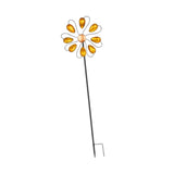 Iron Wind Wind Sculptures with Stake Crafts Yard Art for Outside Driveway Decoration orange