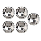 Maxbell 5pcs High Grade Stainless Steel Large Hole Spacer Loose Beads Findings For DIY Bracelet Anklets Jewelry Embellishments - Aladdin Shoppers