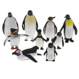 Maxbell Set of 9pcs Penguin Family Model Plastic Wildlife Jungle Forest Ocean Animals Action Figure Eduactional Toys Playset - Aladdin Shoppers