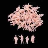 56pcs Unpainted Model Train People Figures HO Scale Model Miniature Figures