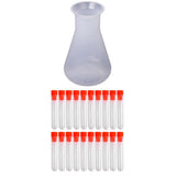 Maxbell 1x 250ml Conical Flask Bottle & 20x Non-Graduated Test Tubes with Screw Caps