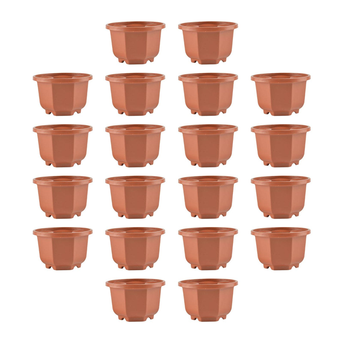 Maxbell 20x Flower Pots Modern Containers with Drain Holes for Shelf Balcony Desktop 13cmx7.5cm
