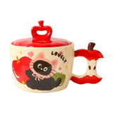 Maxbell Ceramic Coffee Mug Ornament Novelty Drinking Cup for Milk Beverage Household red