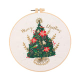 Maxbell Christmas Embroidery Starter Kit with Embroidery Hoop Beginners Cross Stitch Christmas Tree