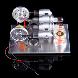 Maxbell Stirling Engine (Double-Cylinder Parallel) - Conversion of Heat Energy to Electric Energy - Aladdin Shoppers