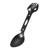 Maxbell 4x8-in-1 Multipurpose Camping Spoon Fork Spork Beer Bottle Can Opener Black