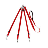 Maxbell 3 in 1 Dog Leash Adjustable Length Triple Dog Leash for Large Medium Dog Pet Red