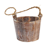 Maxbell Wooden Flower Pot Compact Hanging Basket for Herbs Veggies Artificial Plants