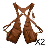 Maxbell 2xHidden Underarm Shoulder Bag Wallet Pocket for Shopping Party Outdoor Sports Khaki