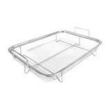 Maxbell Air Fryer Basket Easy Cleaning Mesh Grill Roasting Rack for Veggies Baking silver