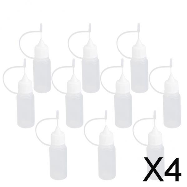 Maxbell 4x10pcs 10ml Needle Tip Empty Plastic Squeezable Dropper Bottle Liquid Storage