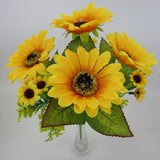Maxbell 2Pcs Beautiful Lifelike Artificial Flower Home Office Decor Yellow Sunflower
