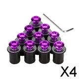 Maxbell 4x10 Pieces Universal Windscreen Windshield Bolts Screw Kit M5 5mm Bolt Purple