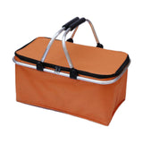 Maxbell Insulated Picnic Basket Folding Grocery Bag for Backpacking Barbecue Camping Orange