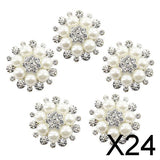 Maxbell 24xPhenovo Crystal Faux Pearl Flower Button Decoration DIY 30mm 5pcs Beige