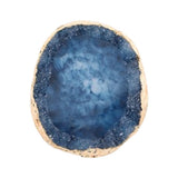 2x Resin Imitation agate nail art Palette drink coaster cup mat decors blue