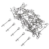 100pcs Stainless Steel Quick Lock Fishing Snap Clip Swivel Connectors