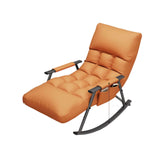 Maxbell Reclining Rocking Chair for Living Room, 5-Level Adjustable, Tech Fabric, 150kg Black Leg Orange
