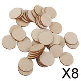 Maxbell 8xUnfinished wood circles Round Shape Pieces For Scrapbooking 25pcs 50mm