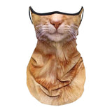 Maxbell Neck Gaiter Cat Design Summer Face Mask with Ear Loops for Skiing Daily Wear brown