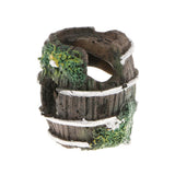 Maxbell Maxbell Resin Wreck Barrel Ornament for Aquarium Fish Tank Aquascaping Decor Black