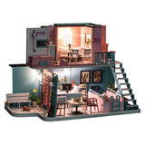 Maxbell 1:24 DIY Miniature Dollhouse Doll House Furnitures Kids Gift -Pink Cafe