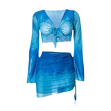 Maxbell Womens Bikini Set with Tie Front Cover up for Club Water Activities Vacation M