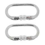 Maxbell Maxbell 2 Pieces 25KN Screwgate Locking Rock Climbing Caving Carabiner Silver