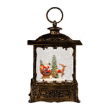 Maxbell Christmas Snow Globe Lantern Xmas Decorations for Farmhouse Entrance Desktop Brown Santa Claus