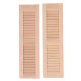 Maxbell 8 Pieces 1/12 Dollhouse Furniture Wooden Shutters DIY Window Accessory
