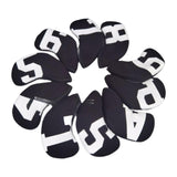 Maxbell 10Pcs Golf Iron Headcovers Golf Iron Covers Set for Golfer Golfing Men Women Black