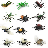 Maxbell Hard Plastic 12 Pieces Various Insect Animals Model Colorful Display Figures Kid Toys Tools Funny Education