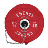 Maxbell Barbell Plate Shaped Fitness Bag Sports Gym Backpack for Fitness Gym Camping Red